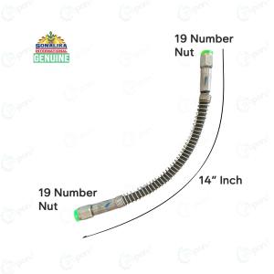 Sonalika Tractor Power Steering Pipe, Steering Unit Right To Steering Cylinder, 14" Inch | 19x19 Number Nut | 10029941AA