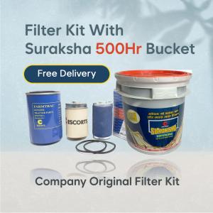 Suraksha 500 Hour Oil Bucket, E-TOP Filter Kit Set For Powertrac, Farmtrac 35, 45 Old Model Tractor