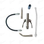 Hydraulic Double Hand Grease Coupler, With Steel And Rubber Grease Pipe Grease Adaptor With Bend & Straight Grease Nipple, Compatible with All Grease Guns 1/8 inch