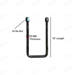 Mahindra DI Mudguard 'U' Clamp Bolt, 10" Length, 16mm - 18mm Thickness, 24 No - 27 No Nut Size, Premium Quality And Heavy Duty